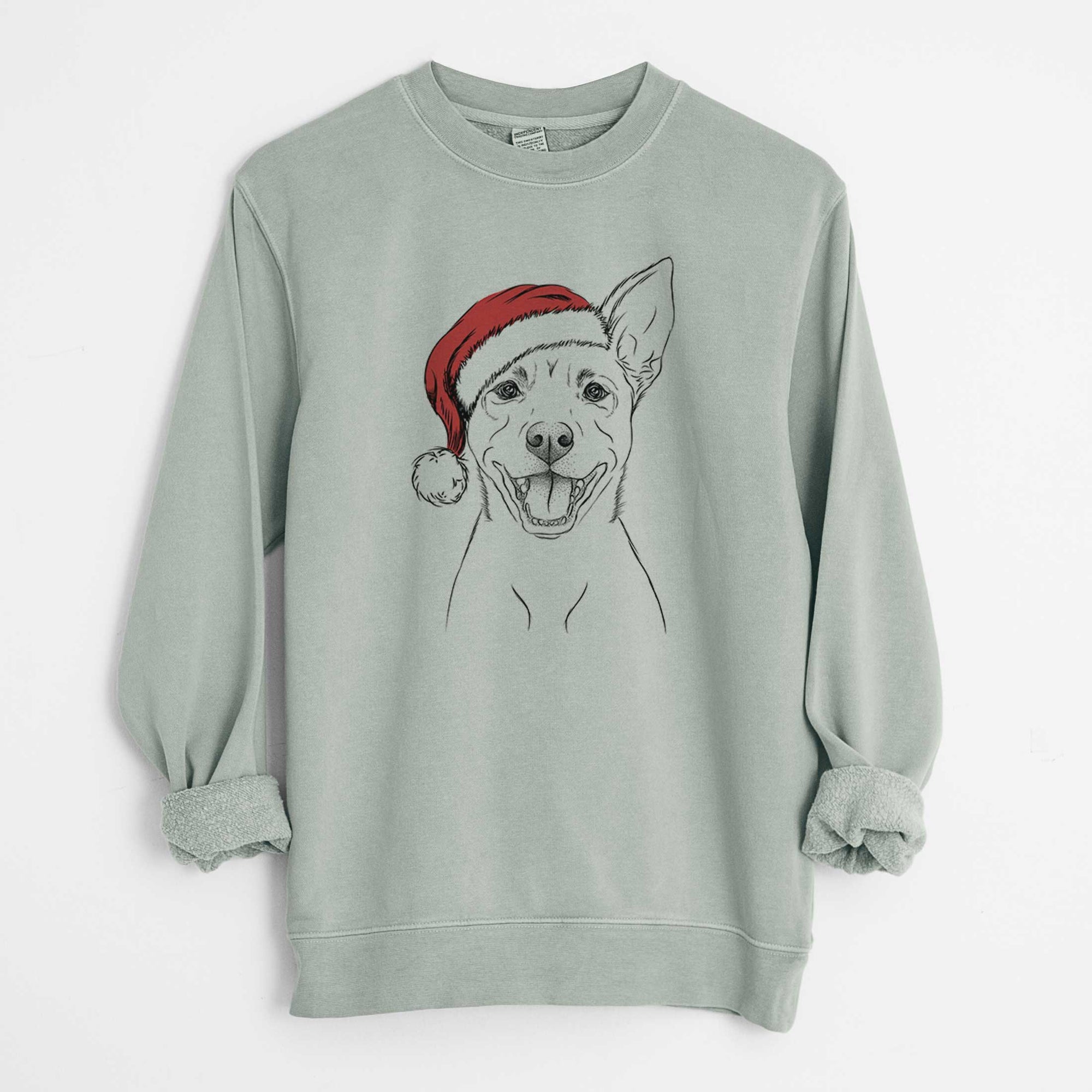 Santa Orange the Carolina Dog - Unisex Pigment Dyed Crew Sweatshirt