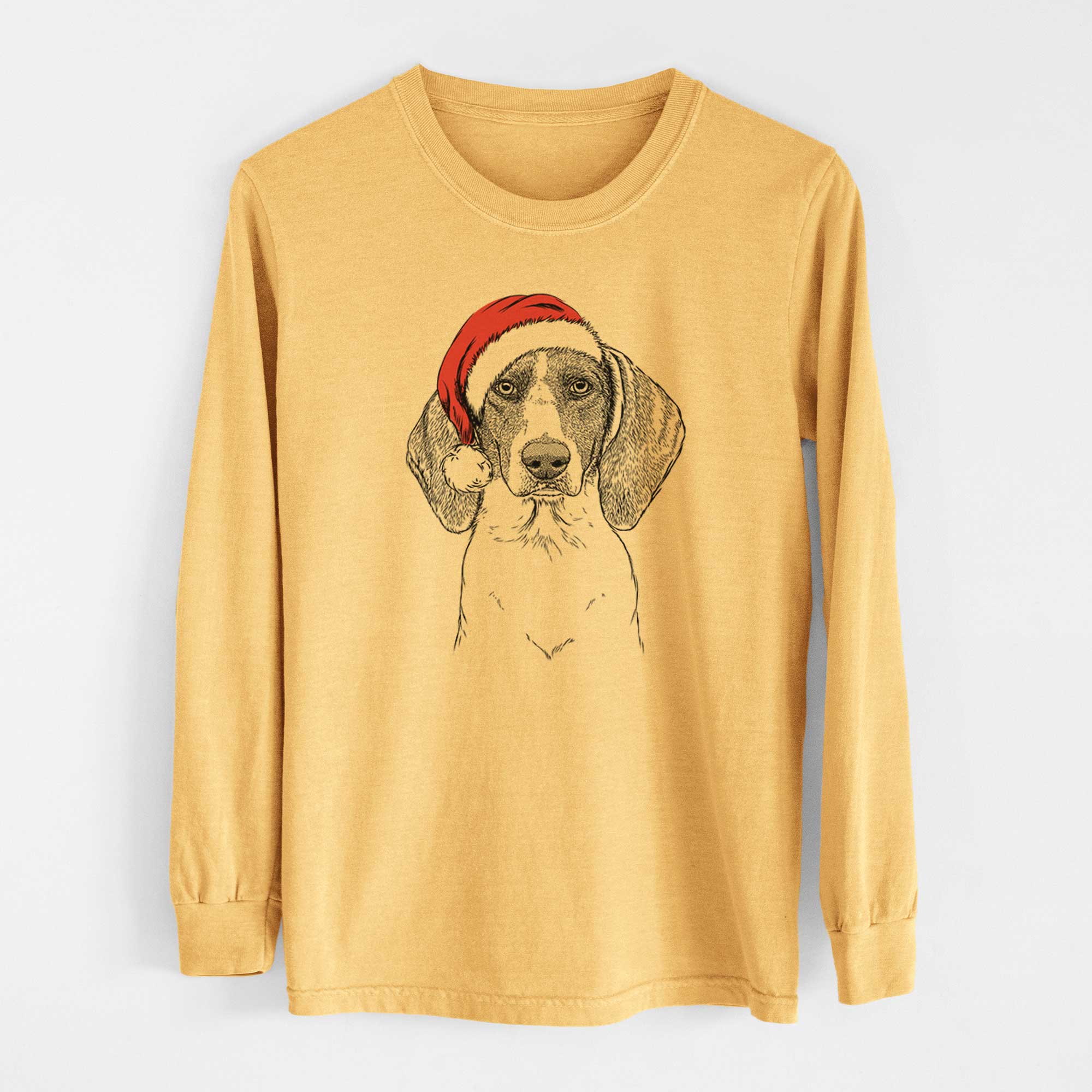 Santa Orin the Treeing Walker Coonhound - Heavyweight 100% Cotton Long Sleeve