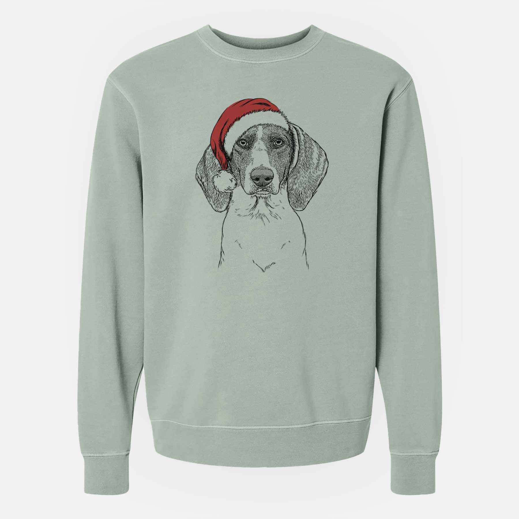 Santa Orin the Treeing Walker Coonhound - Unisex Pigment Dyed Crew Sweatshirt