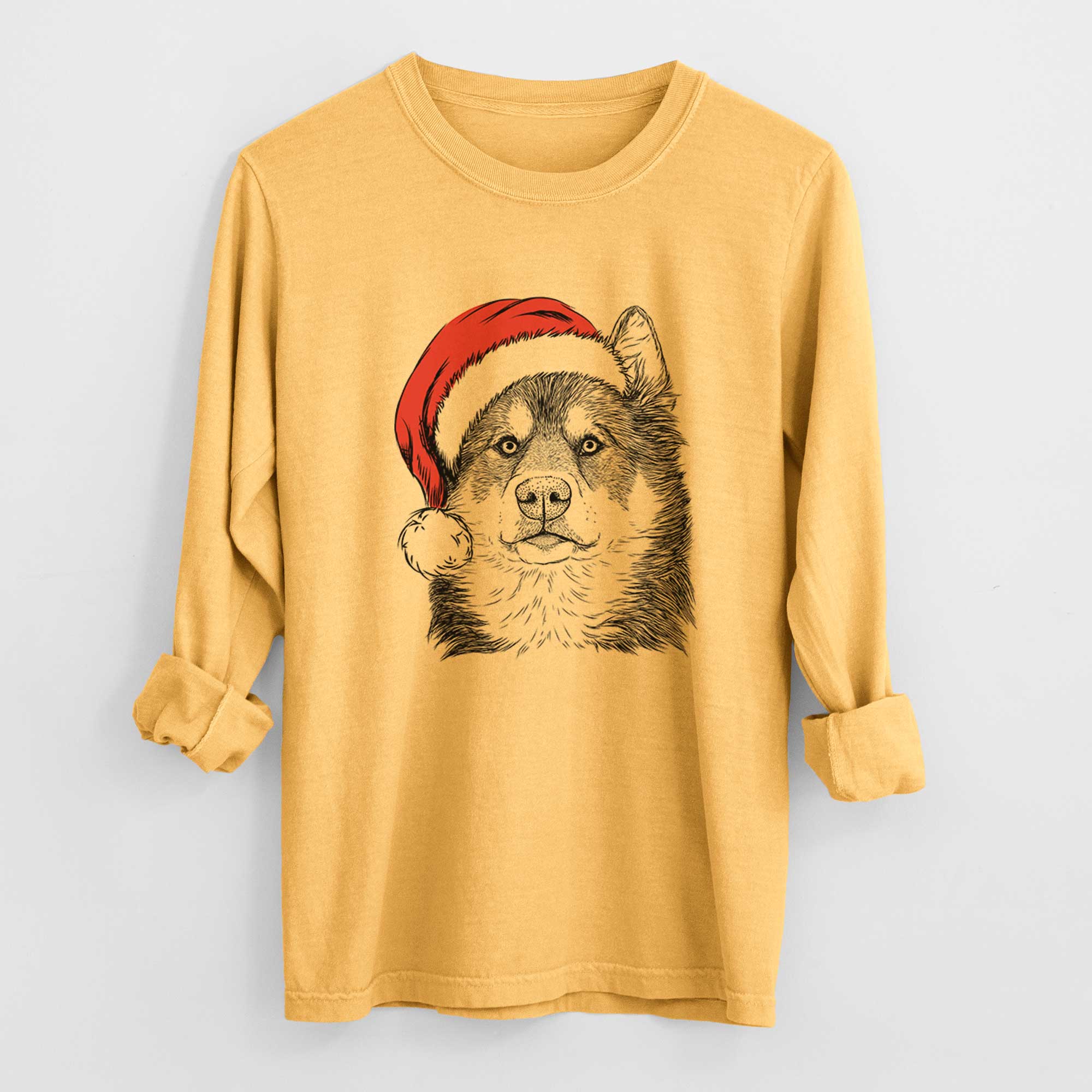 Santa Oskar the Canadian Eskimo Dog - Heavyweight 100% Cotton Long Sleeve