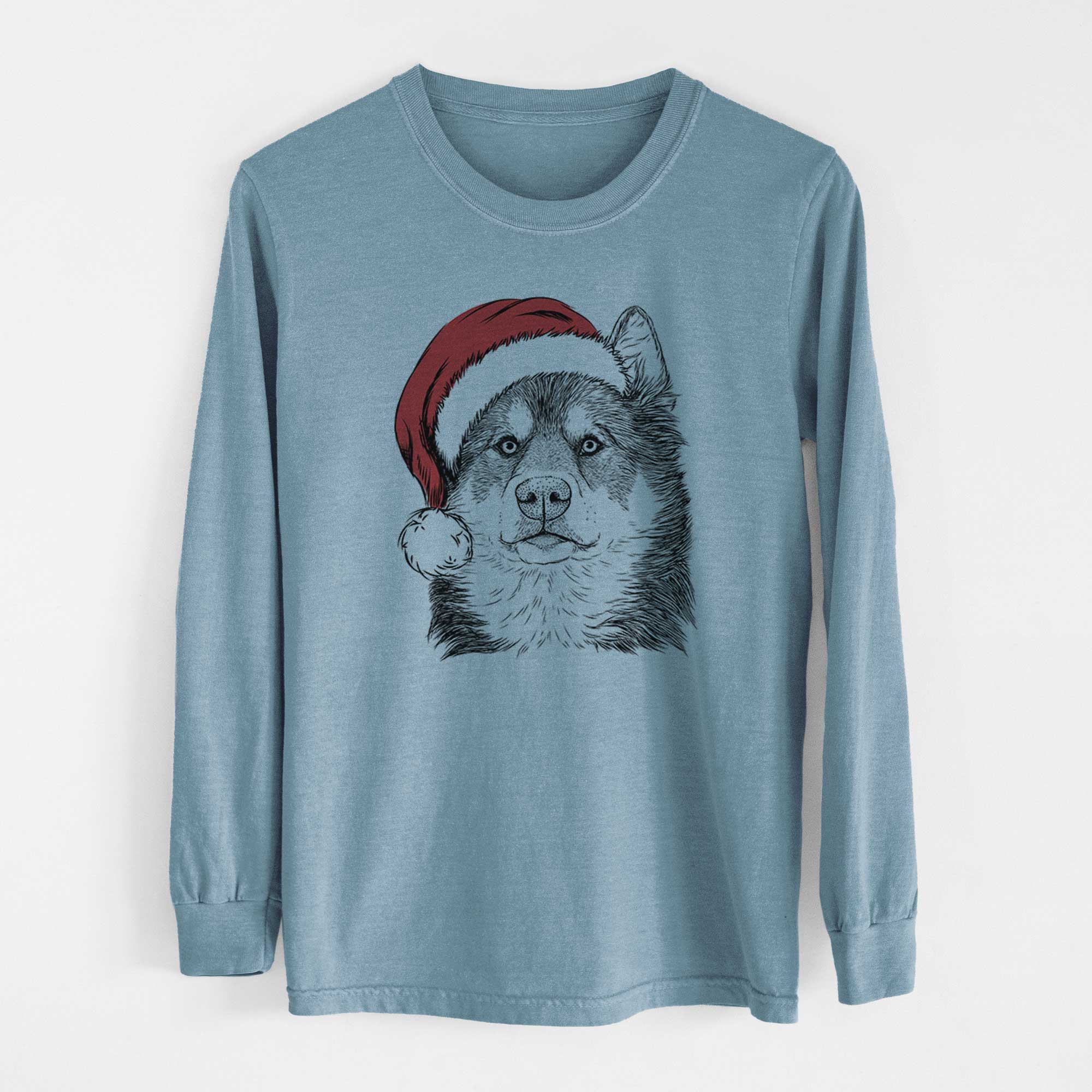 Santa Oskar the Canadian Eskimo Dog - Heavyweight 100% Cotton Long Sleeve