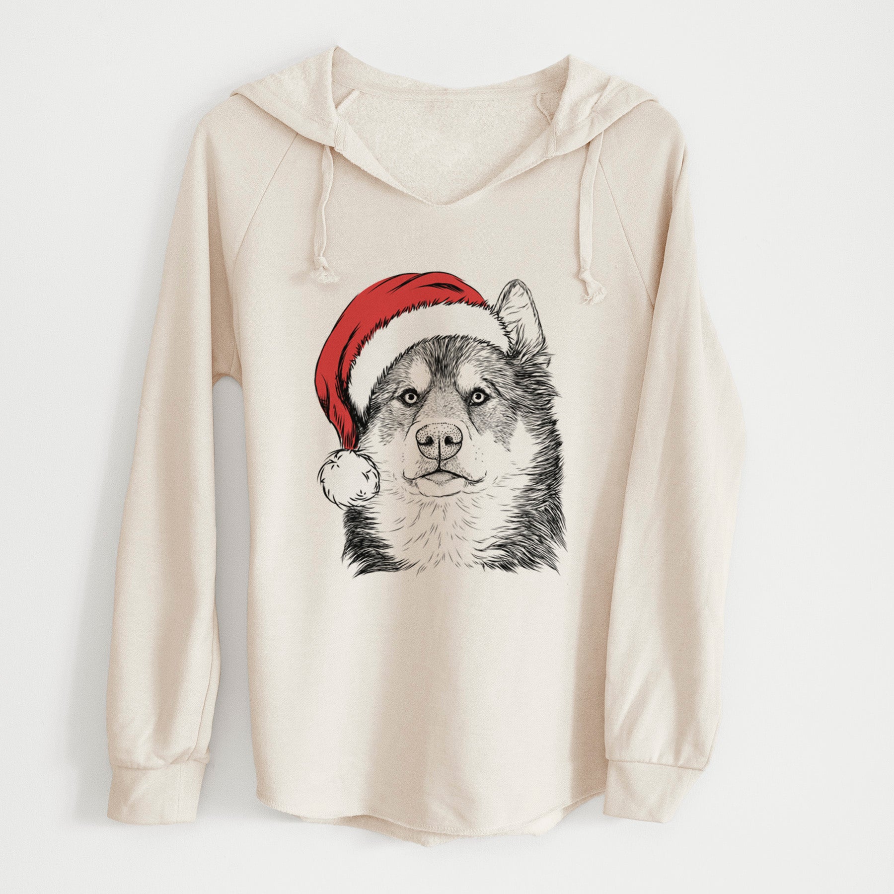 Santa Oskar the Canadian Eskimo Dog - Cali Wave Hooded Sweatshirt