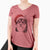 Santa Oskar the Canadian Eskimo Dog - Women's V-neck Shirt