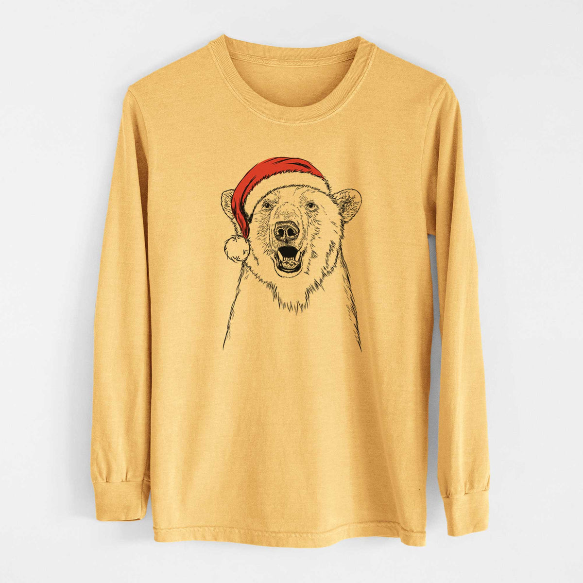 Santa Oslo the Polar Bear - Heavyweight 100% Cotton Long Sleeve