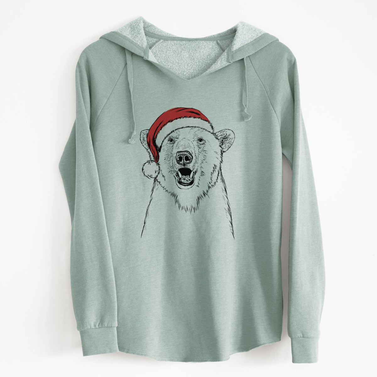Santa Oslo the Polar Bear - Cali Wave Hooded Sweatshirt