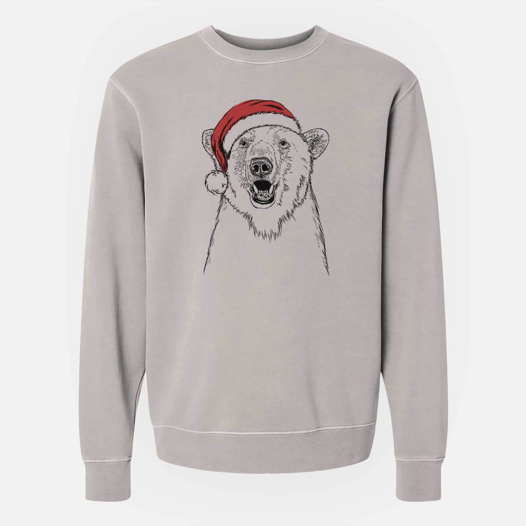 Santa Oslo the Polar Bear - Unisex Pigment Dyed Crew Sweatshirt