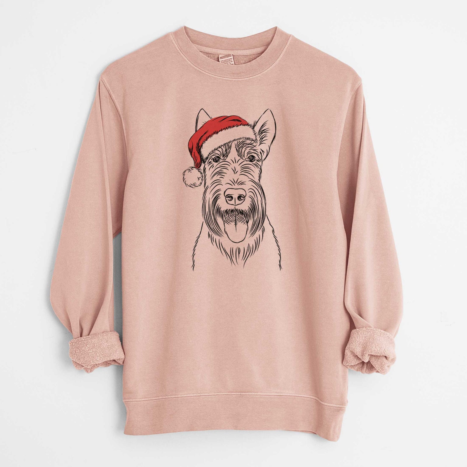 Santa Oswald the Scottish Terrier - Unisex Pigment Dyed Crew Sweatshirt