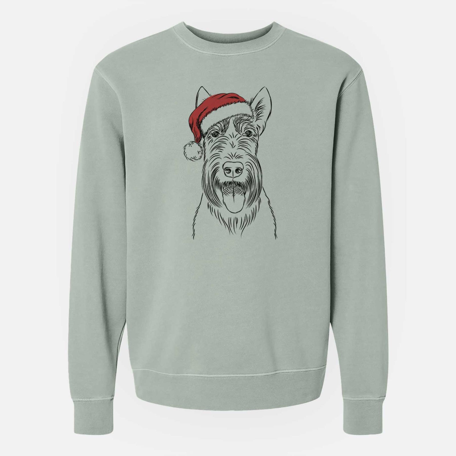 Santa Oswald the Scottish Terrier - Unisex Pigment Dyed Crew Sweatshirt