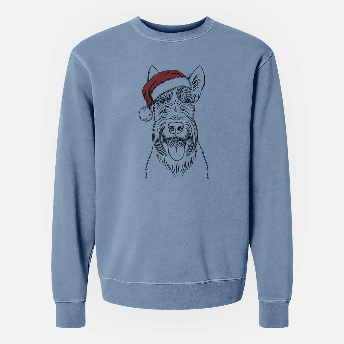 Santa Oswald the Scottish Terrier - Unisex Pigment Dyed Crew Sweatshirt