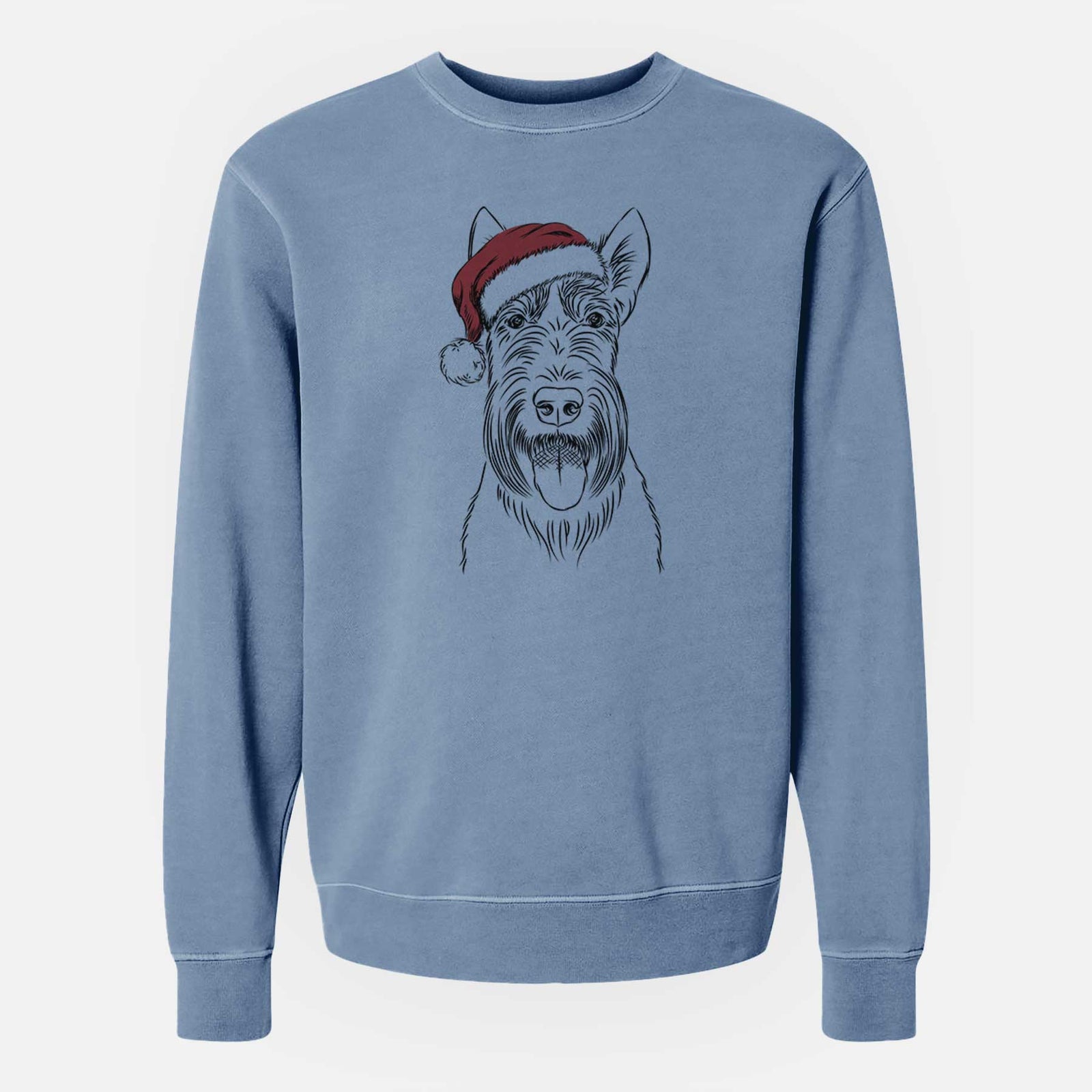Santa Oswald the Scottish Terrier - Unisex Pigment Dyed Crew Sweatshirt