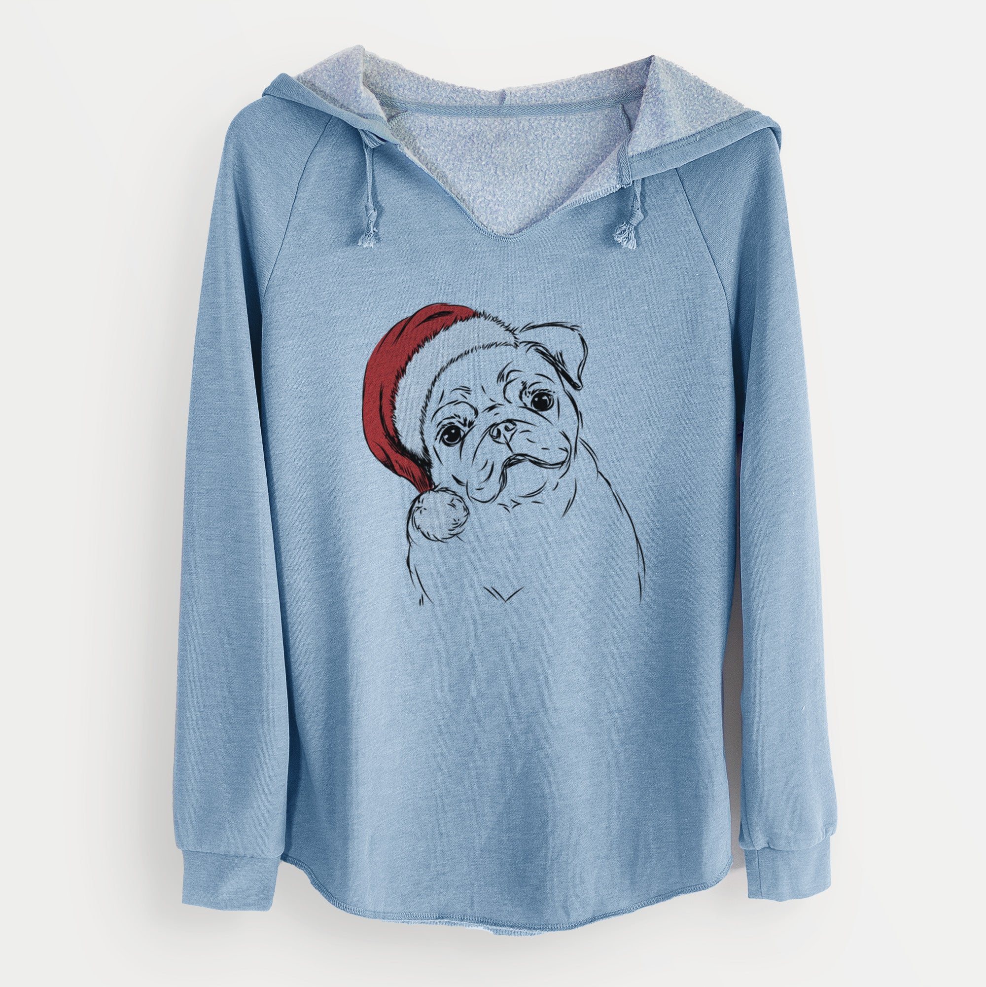 Santa Otis the Pug - Cali Wave Hooded Sweatshirt