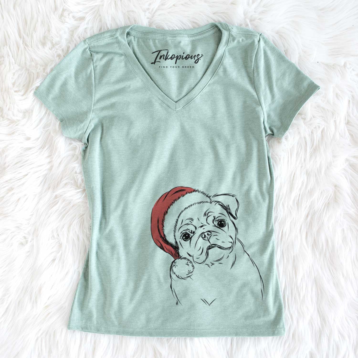 Otis the Pug - Women's V-neck Shirt