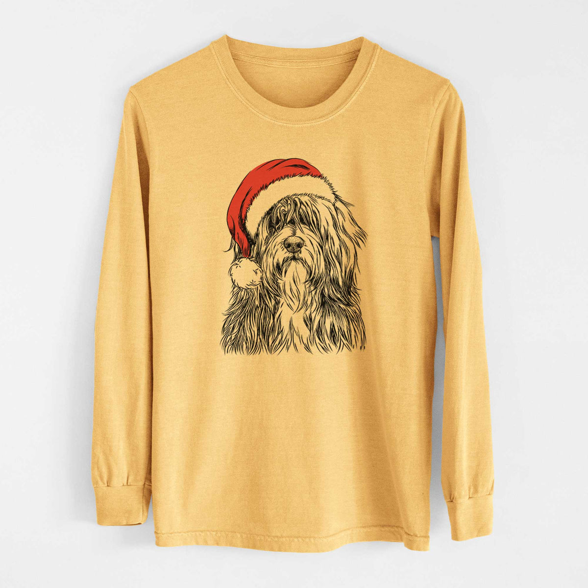 Santa Otto the Polish Lowland Sheepdog - Heavyweight 100% Cotton Long Sleeve