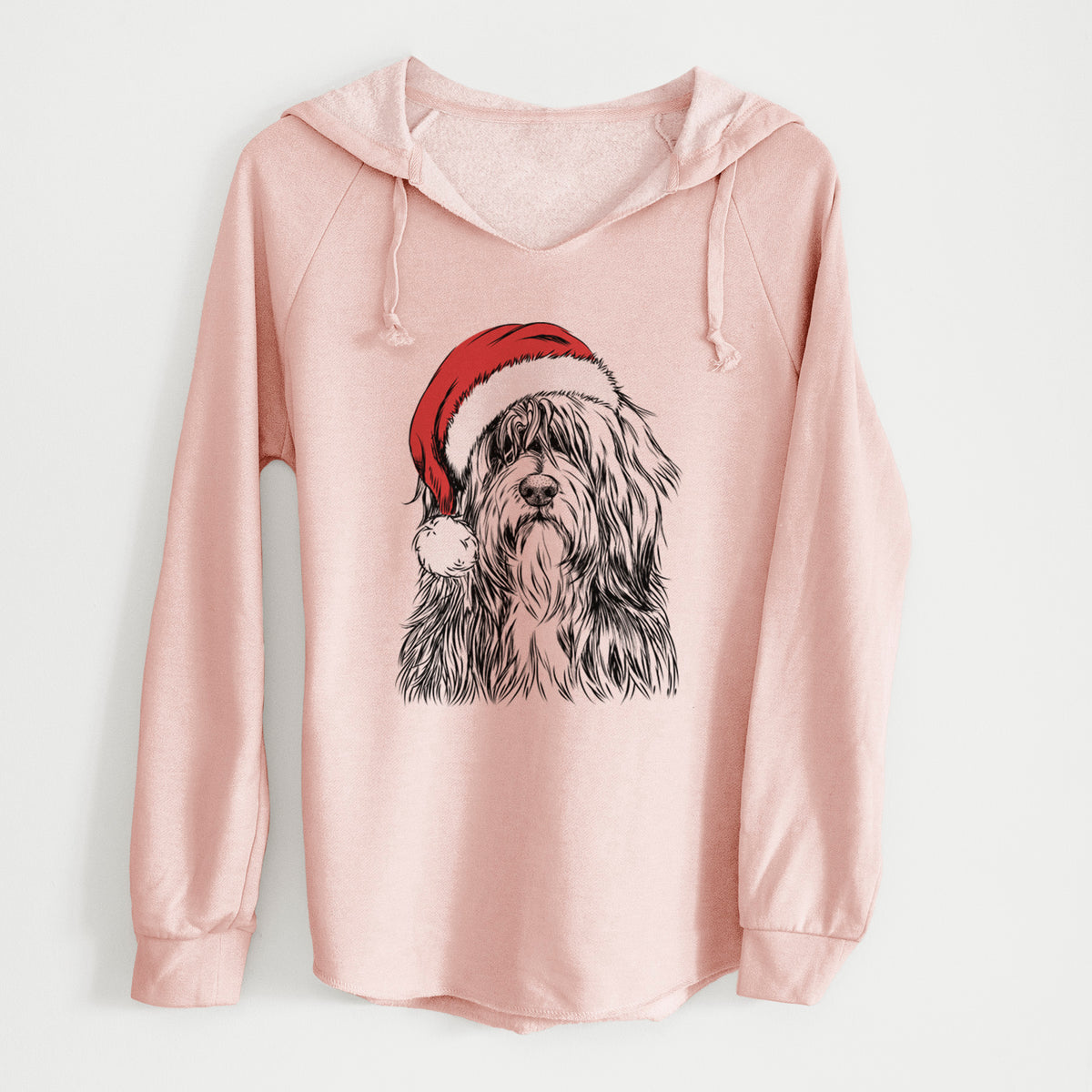 Santa Otto the Polish Lowland Sheepdog - Cali Wave Hooded Sweatshirt