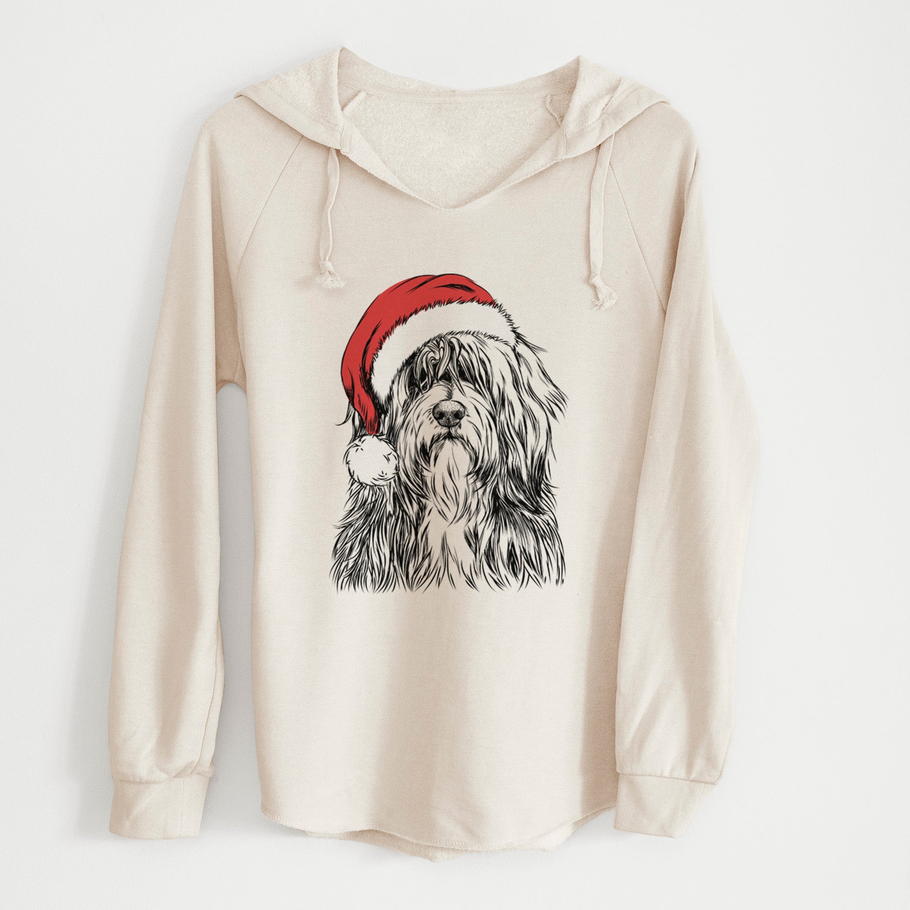 Santa Otto the Polish Lowland Sheepdog - Cali Wave Hooded Sweatshirt