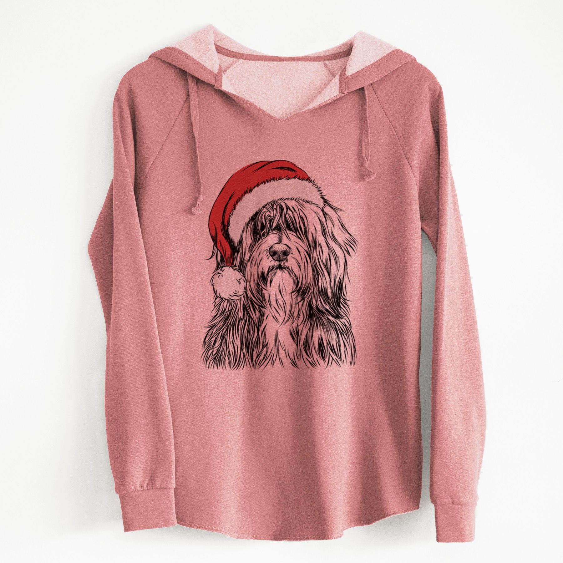 Santa Otto the Polish Lowland Sheepdog - Cali Wave Hooded Sweatshirt