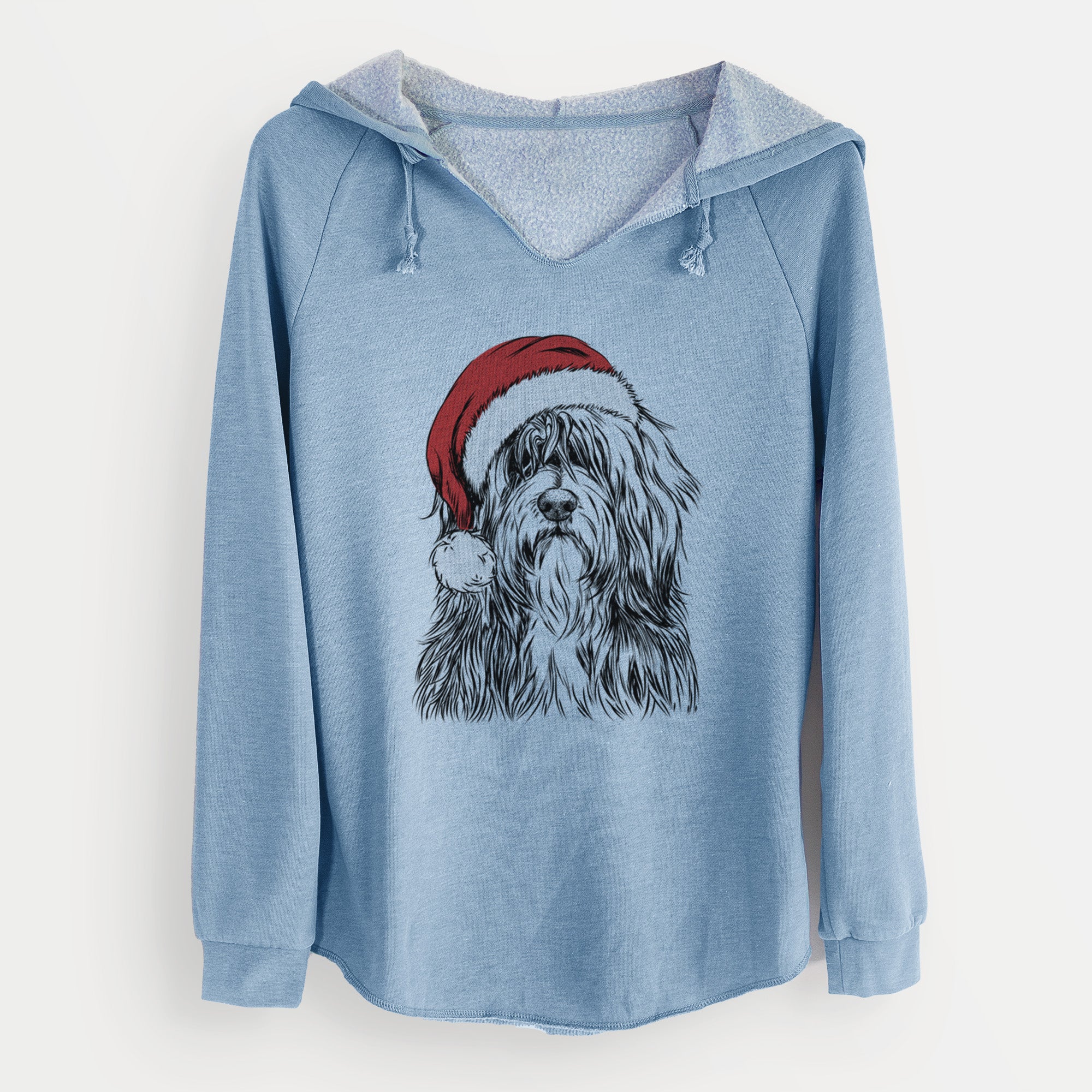 Santa Otto the Polish Lowland Sheepdog - Cali Wave Hooded Sweatshirt