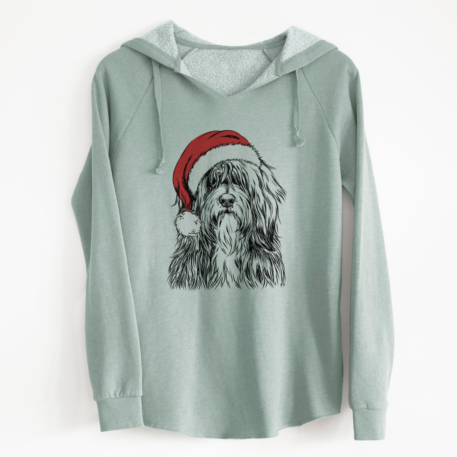 Santa Otto the Polish Lowland Sheepdog - Cali Wave Hooded Sweatshirt