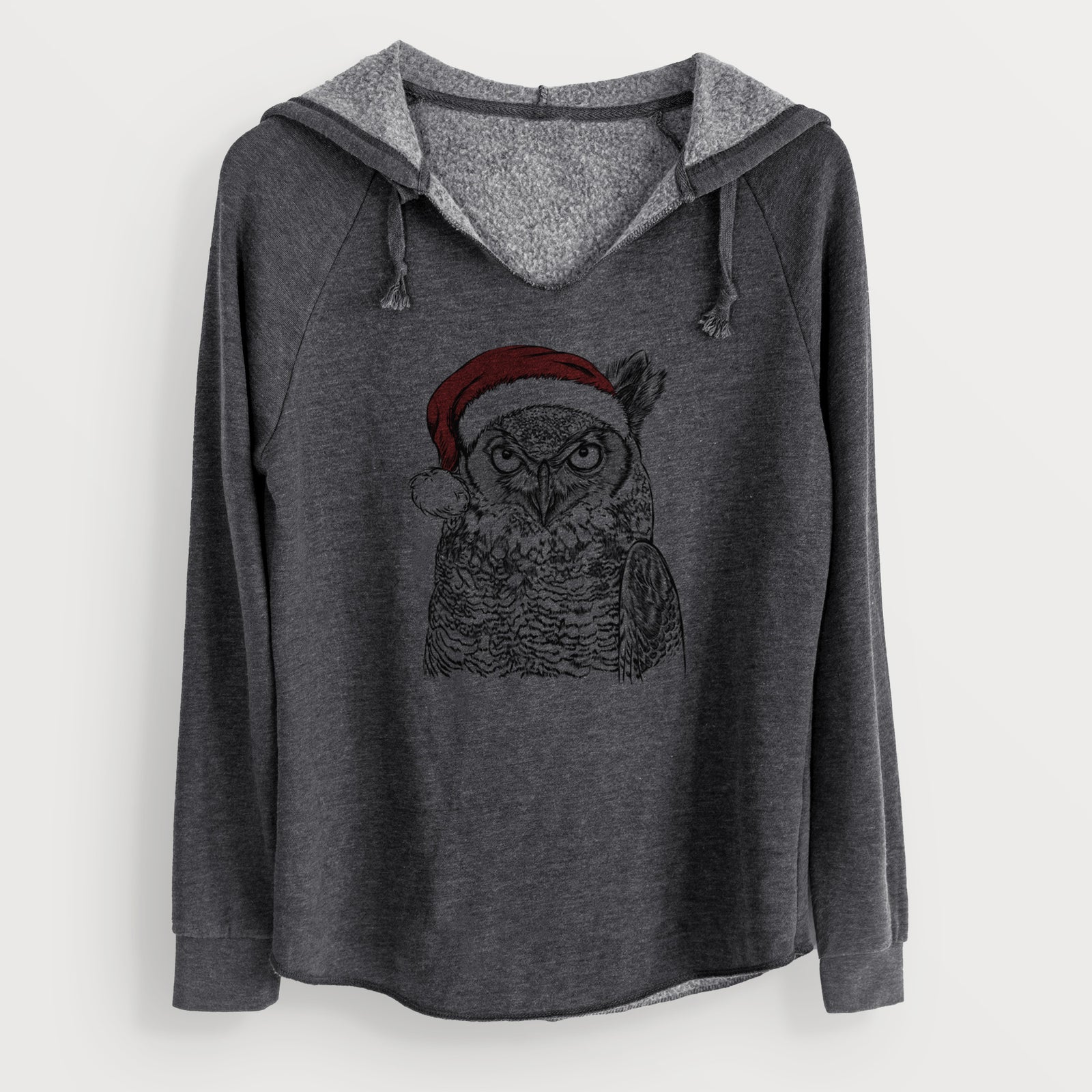 Santa Ozwald the Grey Horned Owl - Cali Wave Hooded Sweatshirt