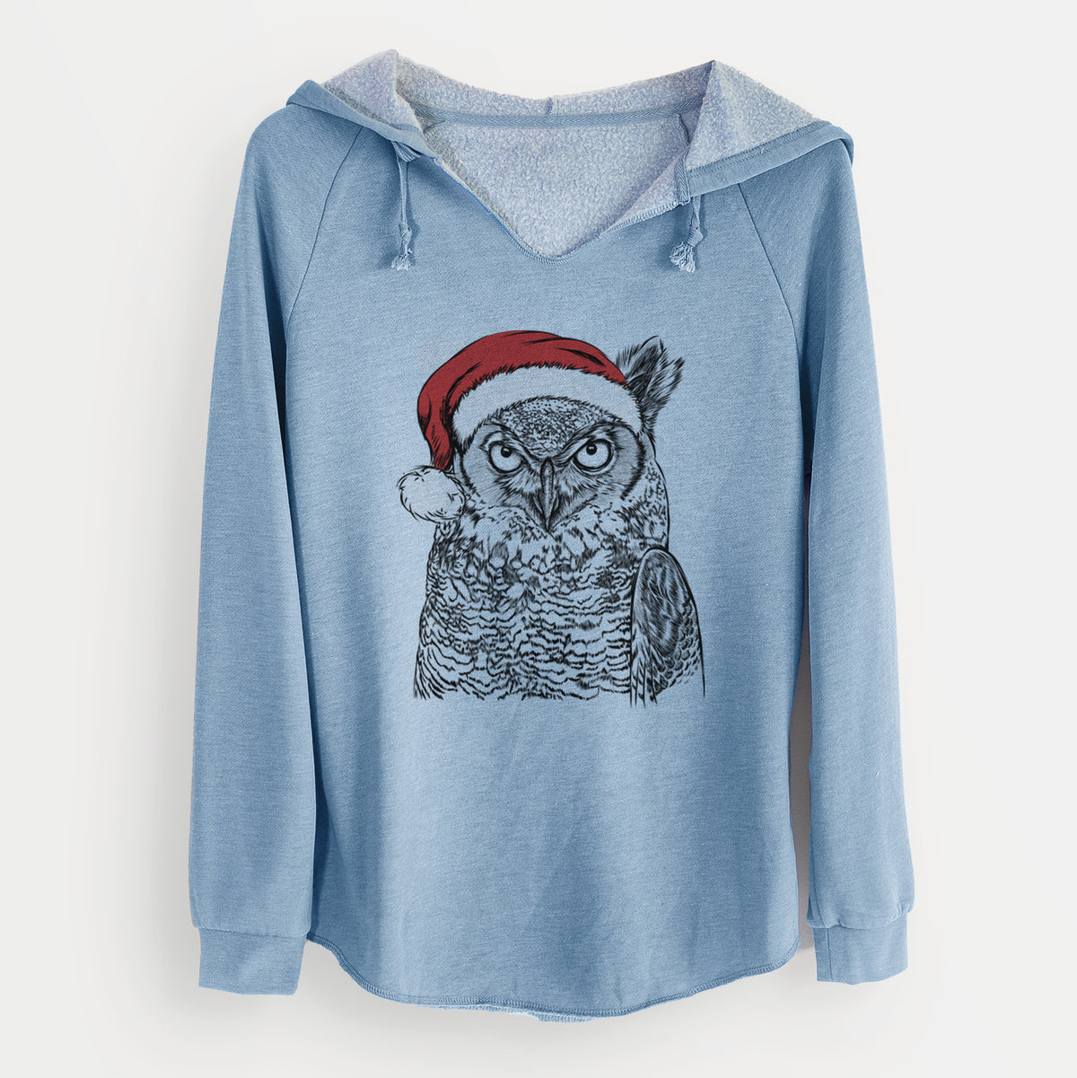 Santa Ozwald the Grey Horned Owl - Cali Wave Hooded Sweatshirt
