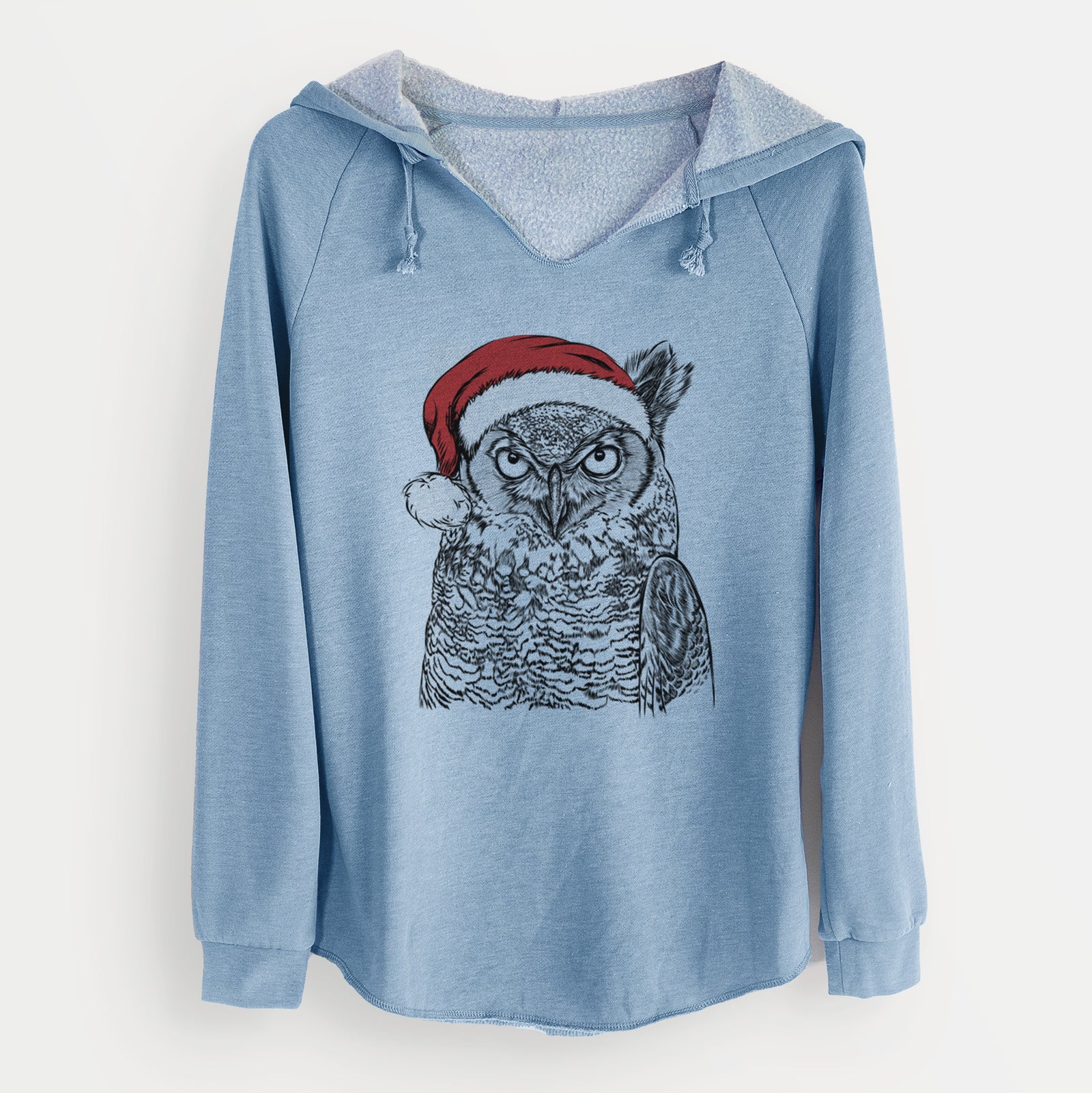 Santa Ozwald the Grey Horned Owl - Cali Wave Hooded Sweatshirt