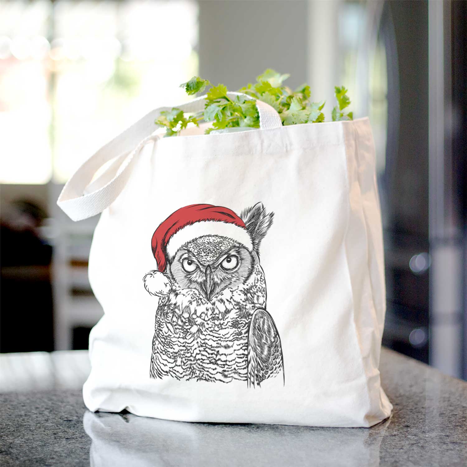 Ozwald the Grey Horned Owl - Tote Bag