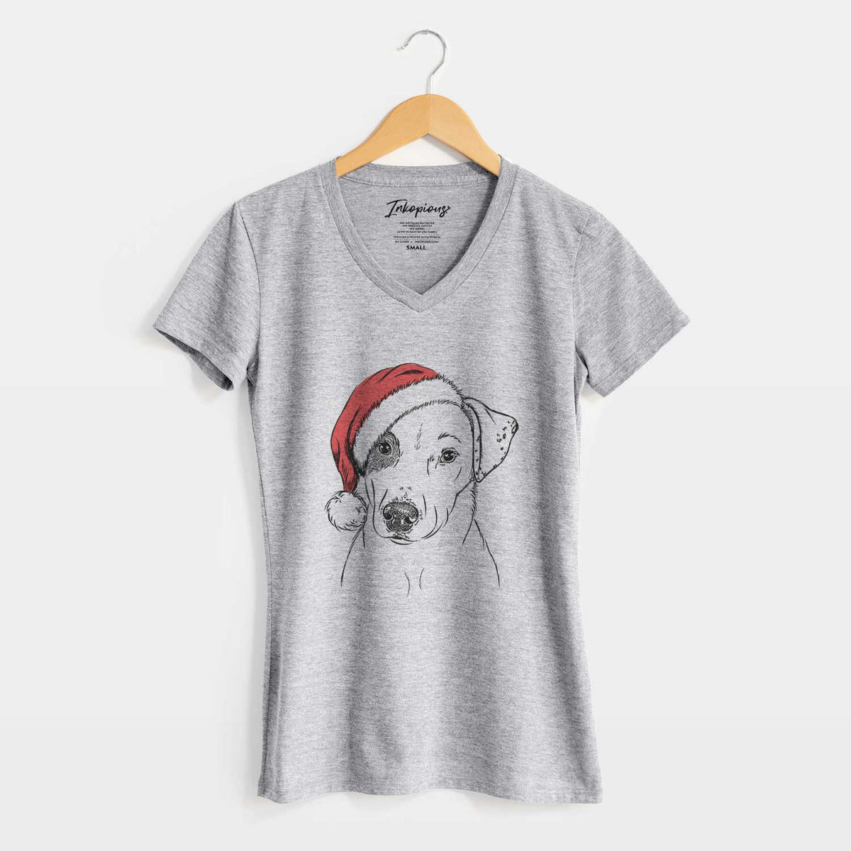 Santa P-Pie the Mixed Breed - Women's V-neck Shirt