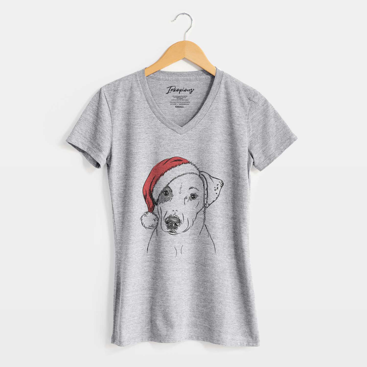 Santa P-Pie the Mixed Breed - Women's V-neck Shirt