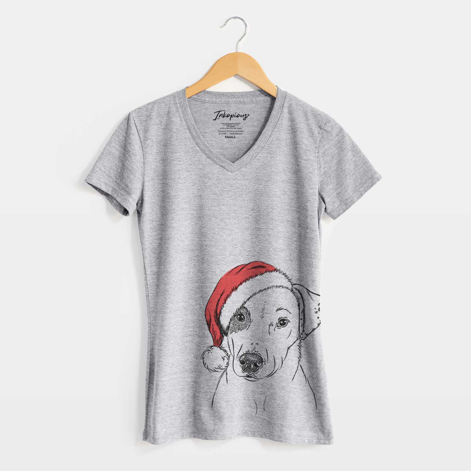 Santa P-Pie the Mixed Breed - Women's V-neck Shirt