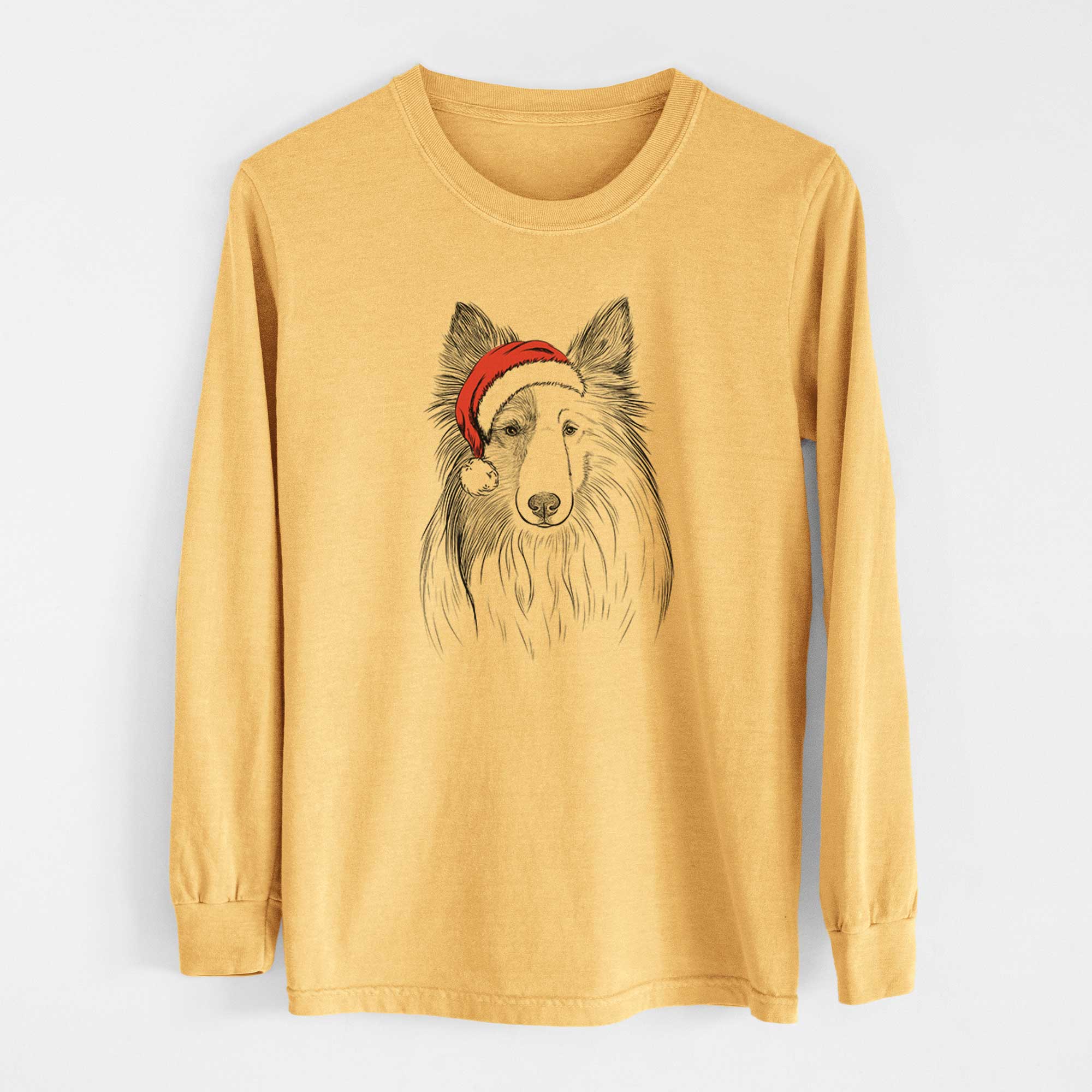 Santa Palin the Shetland Sheepdog - Heavyweight 100% Cotton Long Sleeve