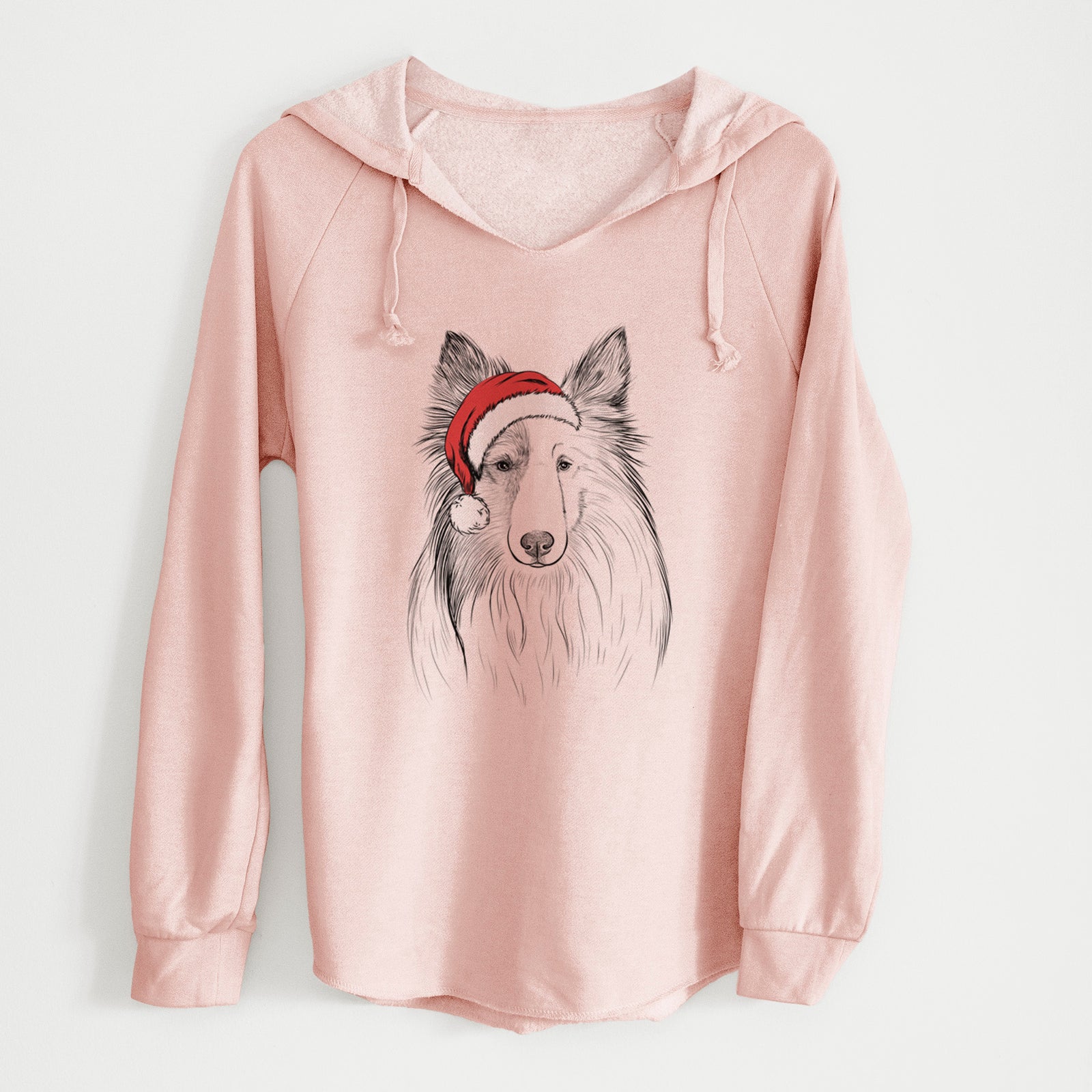 Santa Palin the Shetland Sheepdog - Cali Wave Hooded Sweatshirt