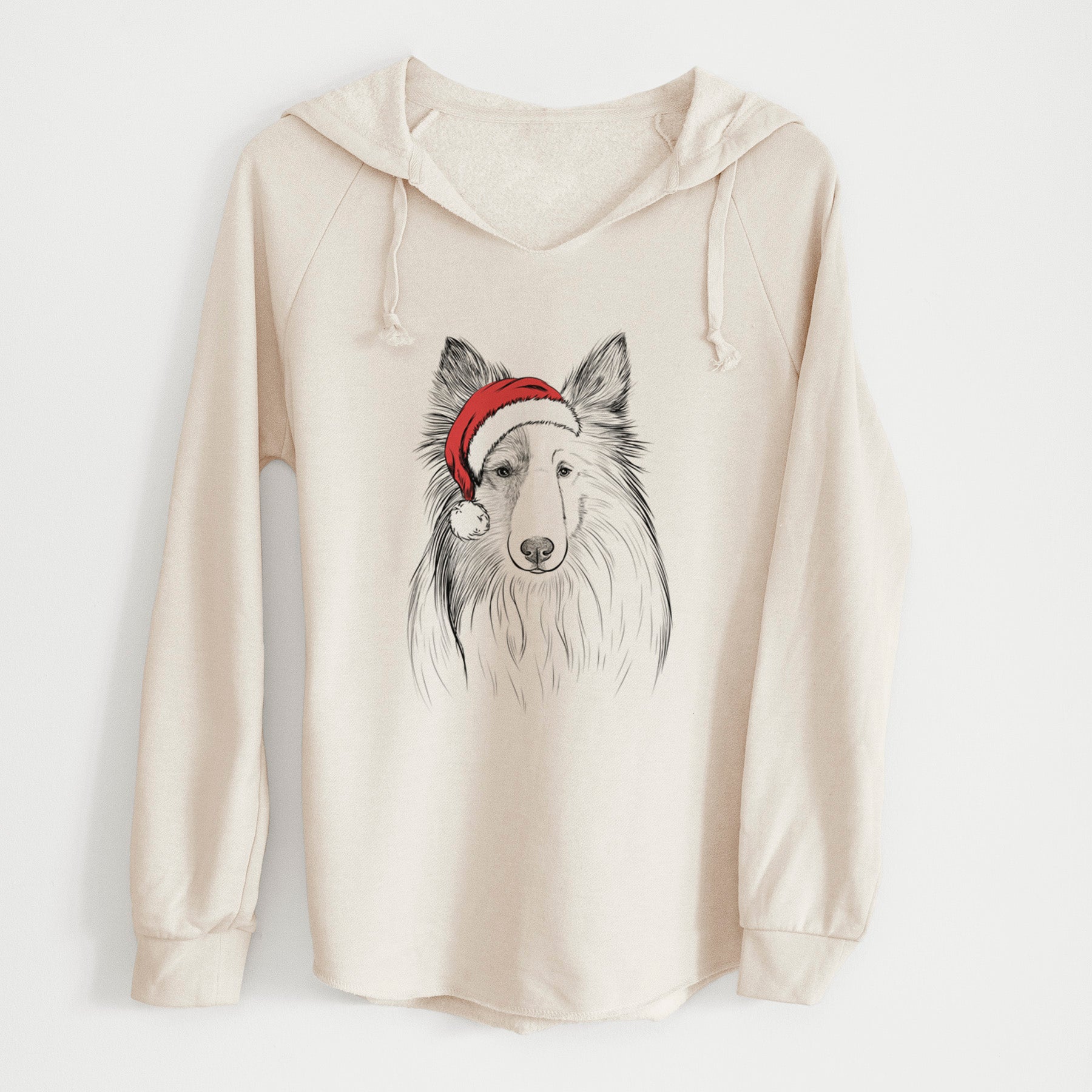 Santa Palin the Shetland Sheepdog - Cali Wave Hooded Sweatshirt