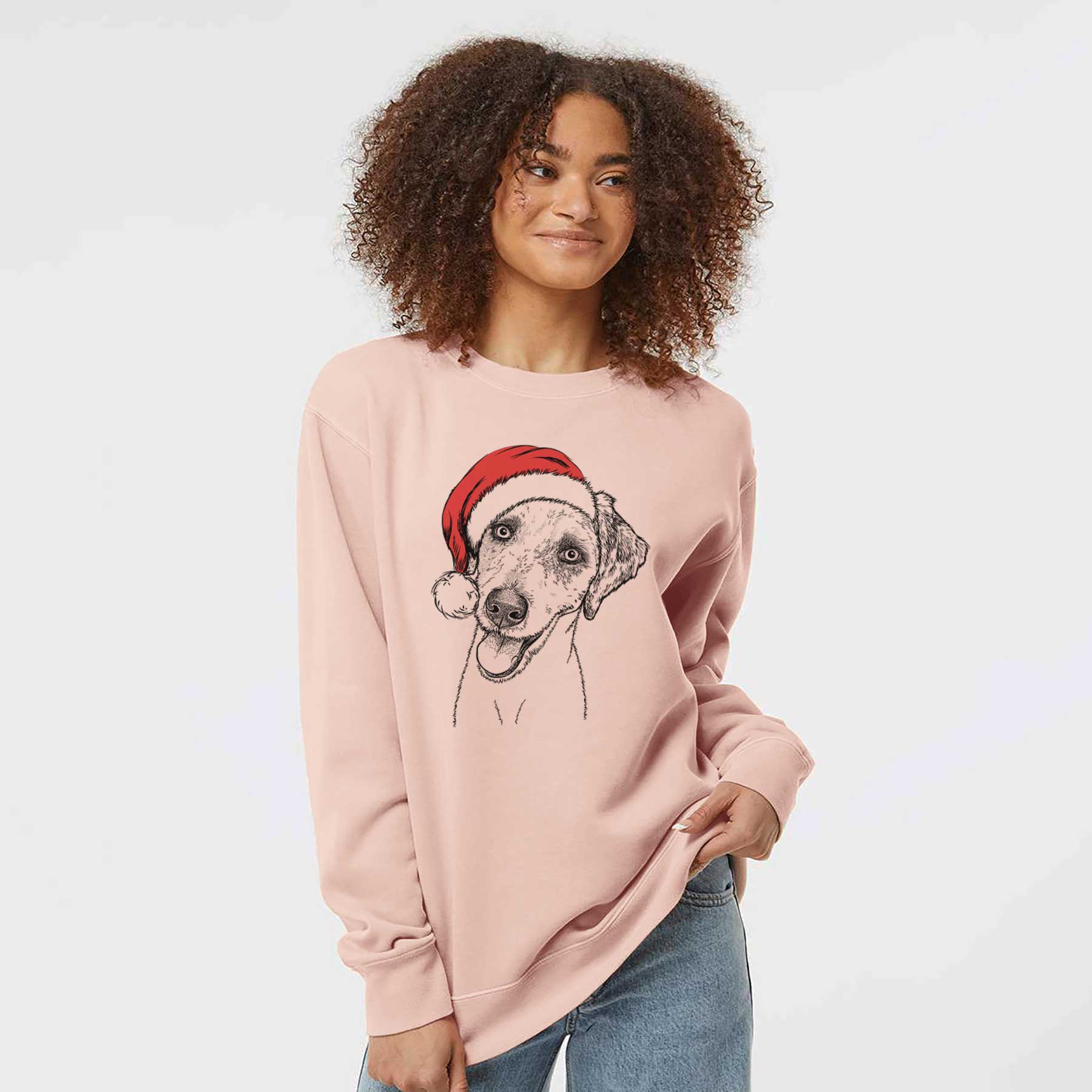 Santa Palm Palm the Aussiedoodle - Unisex Pigment Dyed Crew Sweatshirt