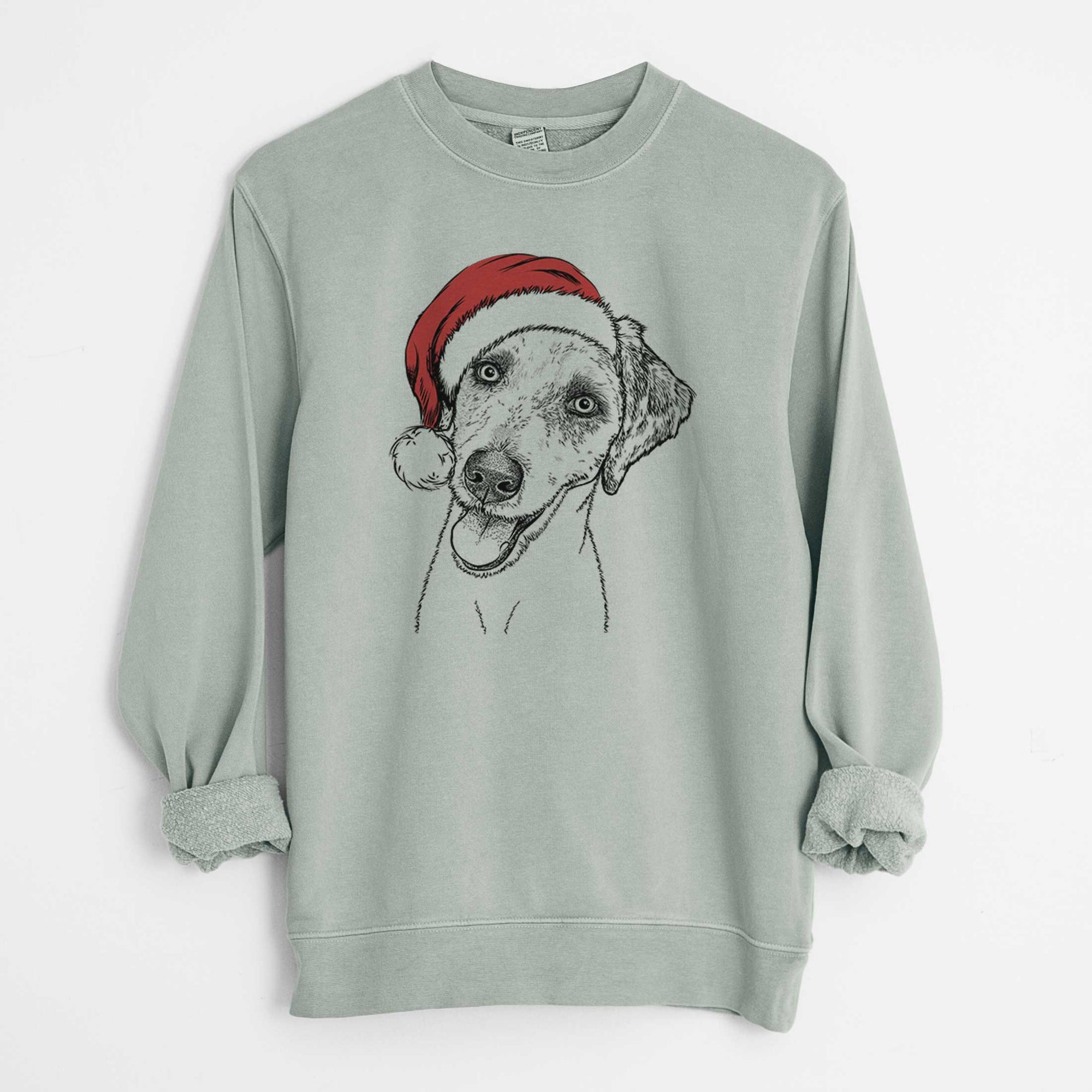 Santa Palm Palm the Aussiedoodle - Unisex Pigment Dyed Crew Sweatshirt