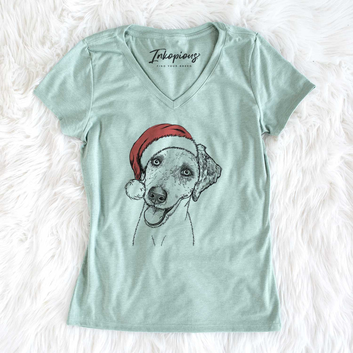 Santa Palm Palm the Aussiedoodle - Women's V-neck Shirt