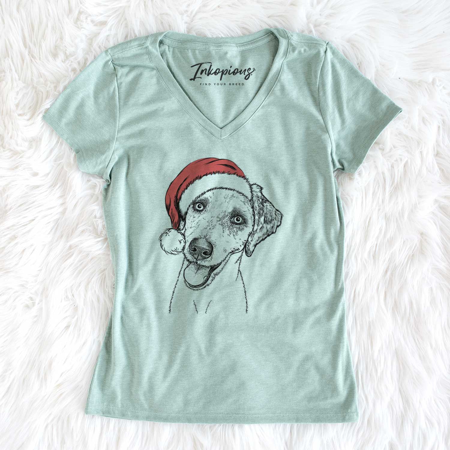 Santa Palm Palm the Aussiedoodle - Women's V-neck Shirt