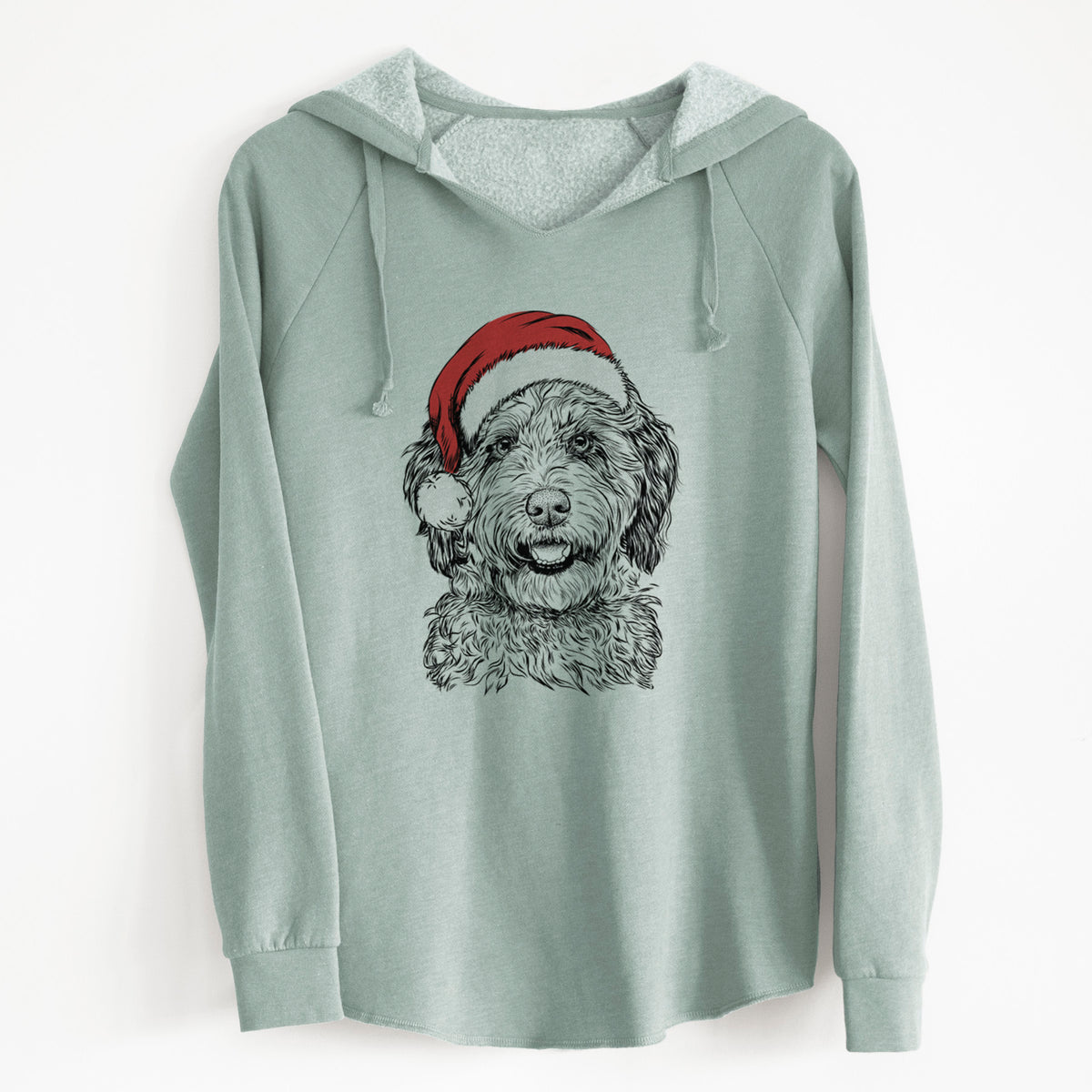 Santa Palmer the Aussiedoodle - Cali Wave Hooded Sweatshirt