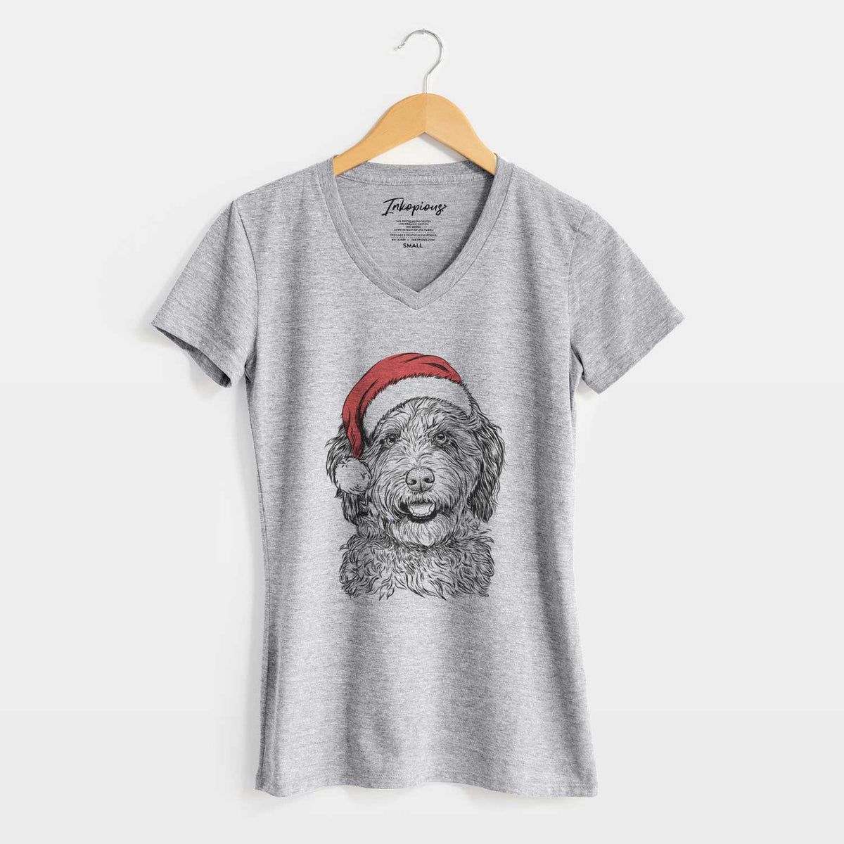 Santa Palmer the Aussiedoodle - Women's V-neck Shirt