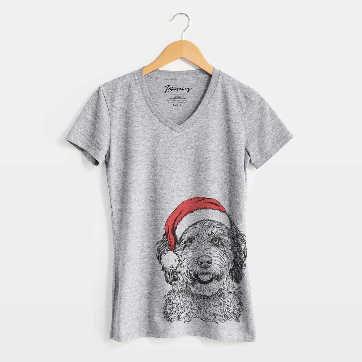Santa Palmer the Aussiedoodle - Women's V-neck Shirt