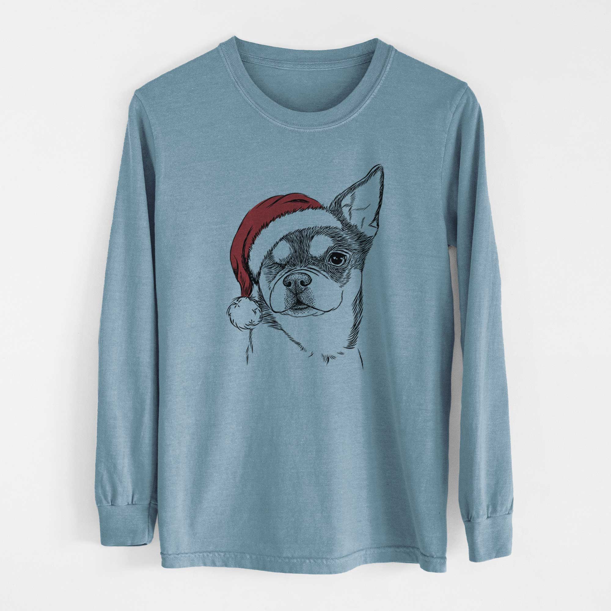 Santa Paris the Chihuahua - Heavyweight 100% Cotton Long Sleeve