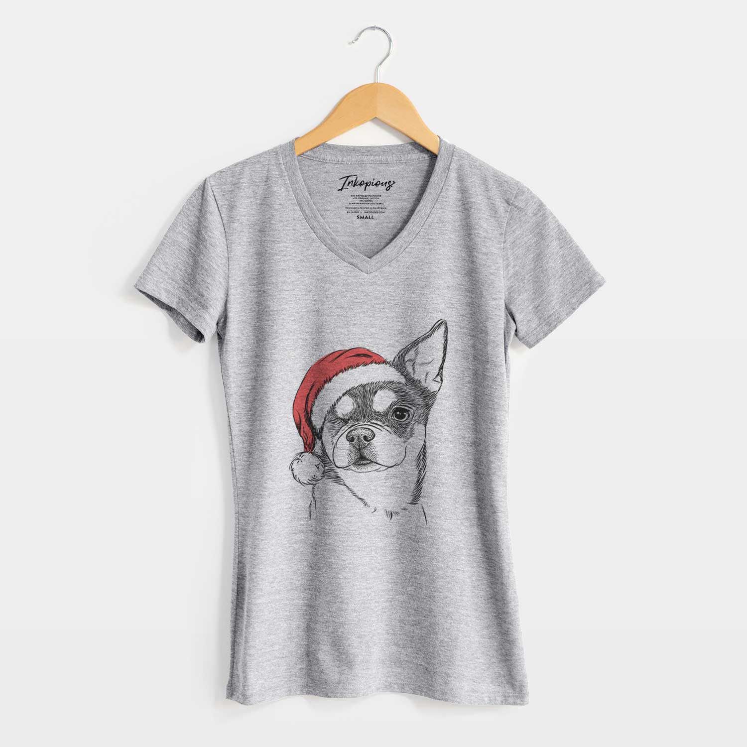 Santa Paris the Chihuahua - Women's V-neck Shirt