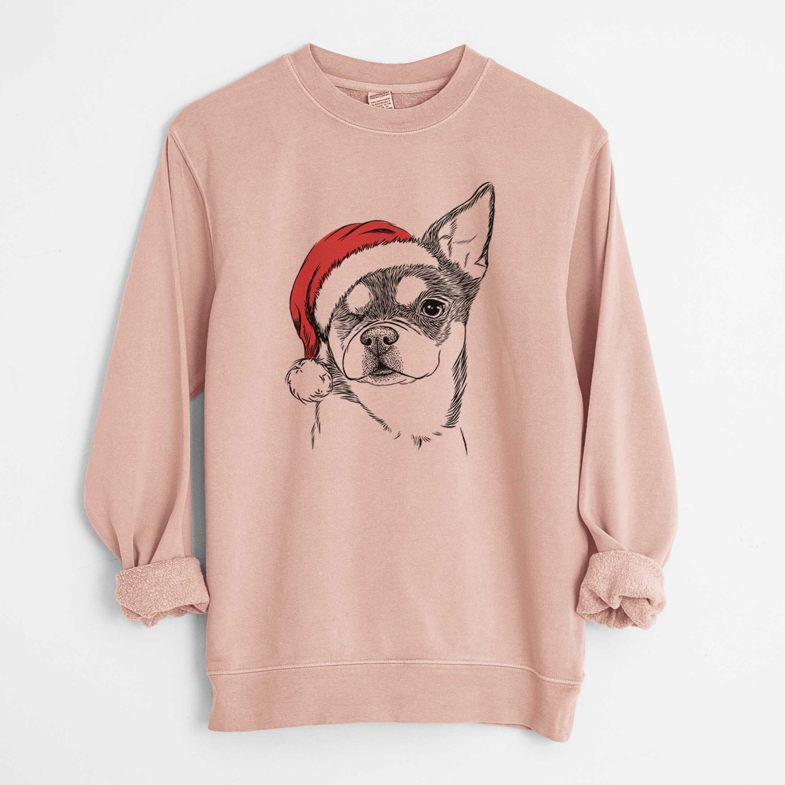 Santa Paris the Chihuahua - Unisex Pigment Dyed Crew Sweatshirt