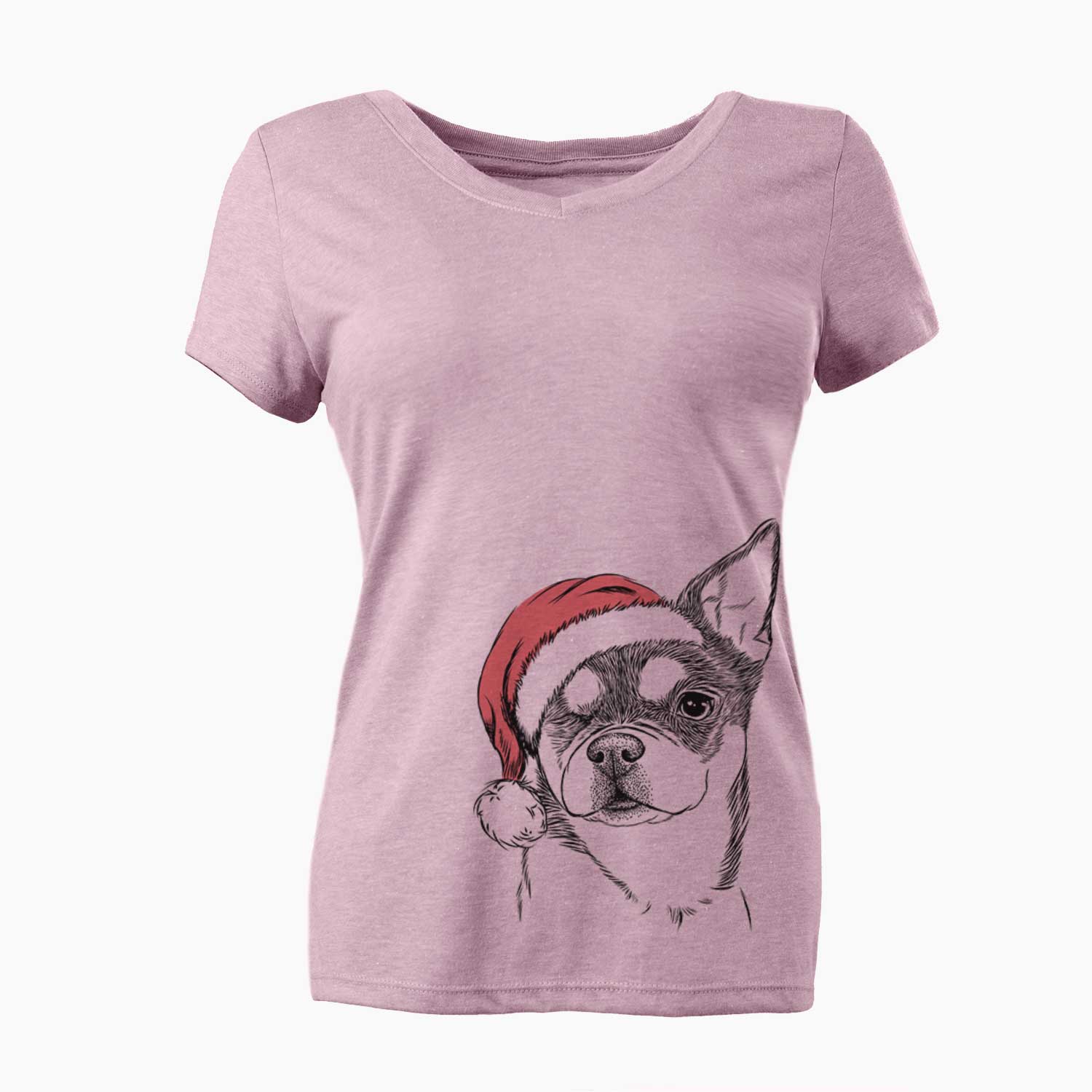 Santa Paris the Chihuahua - Women's V-neck Shirt