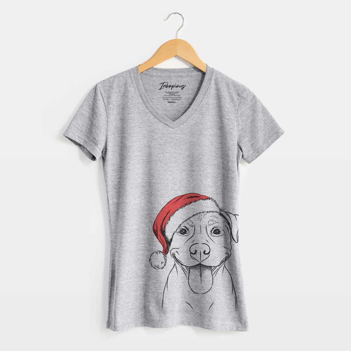 Santa Parker the Pitbull - Women's V-neck Shirt