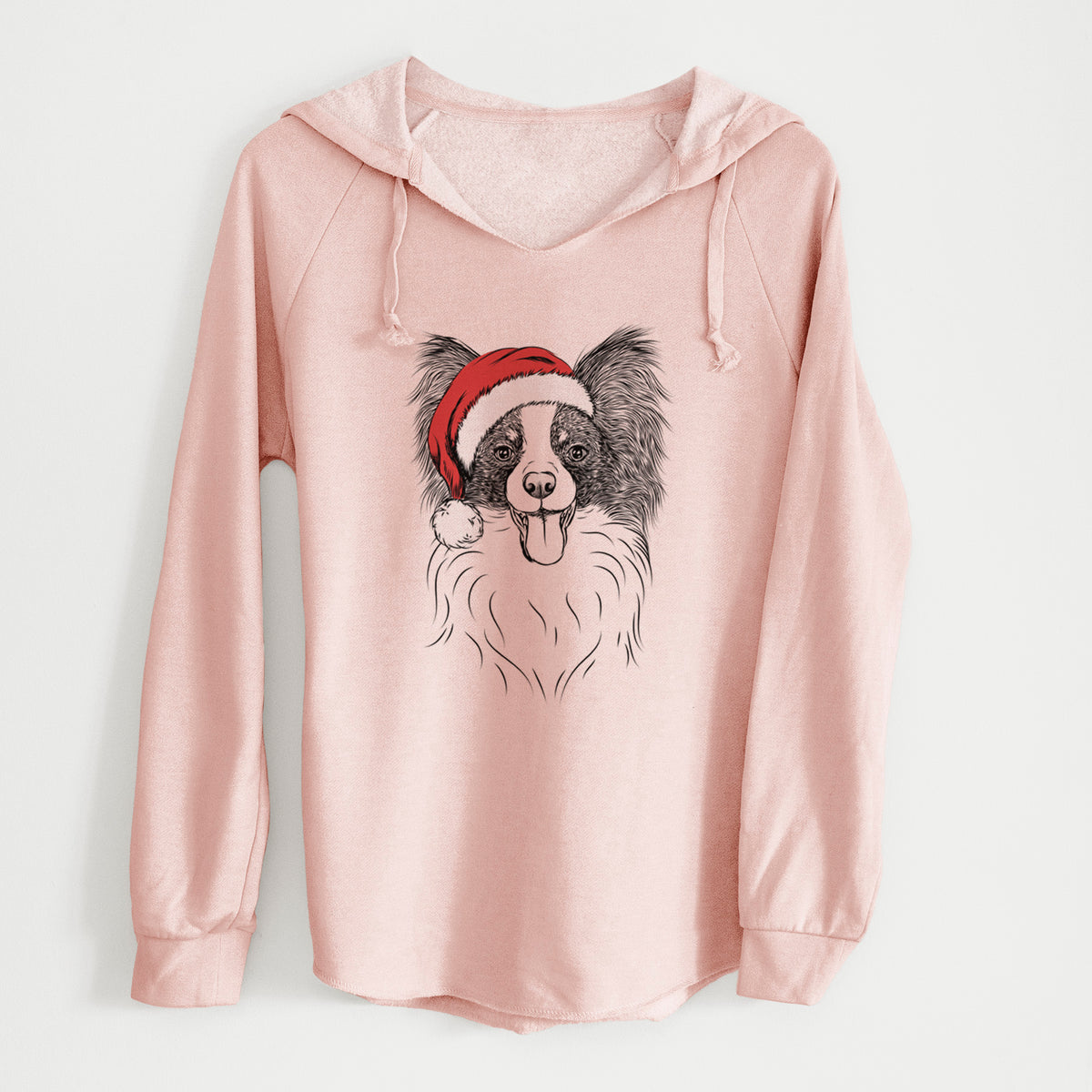 Santa Patrick the Papillon - Cali Wave Hooded Sweatshirt