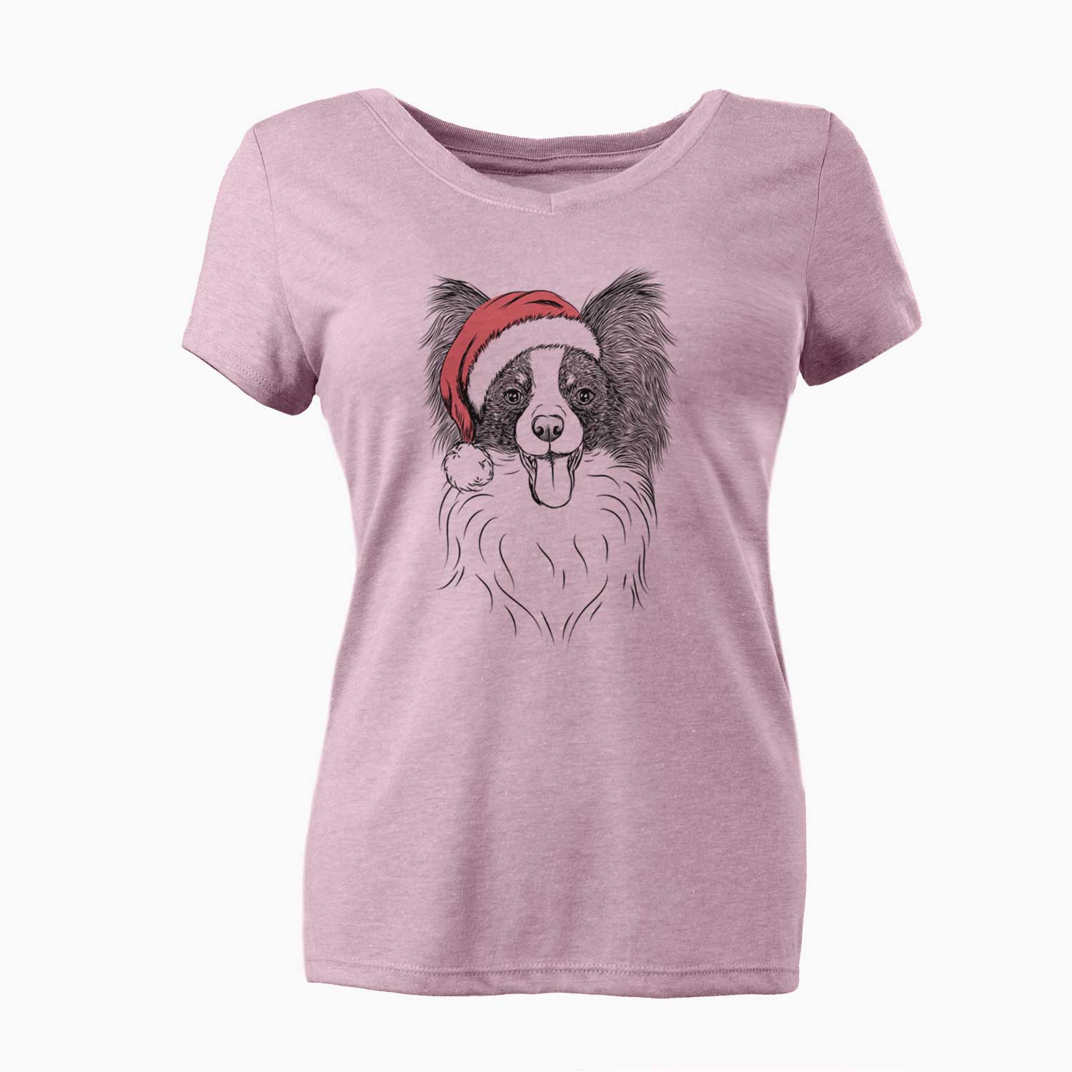 Santa Patrick the Papillon - Women's V-neck Shirt