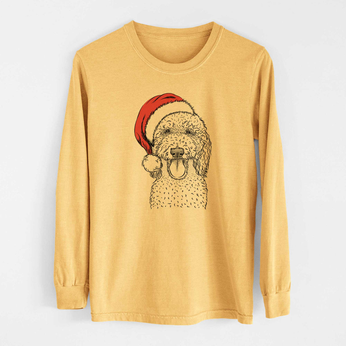 Santa Pavlov the Goldendoodle - Heavyweight 100% Cotton Long Sleeve