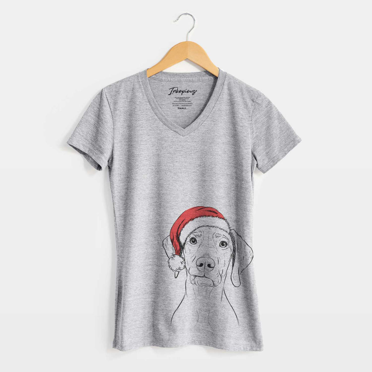 Santa Pawley the Vizsla - Women's V-neck Shirt