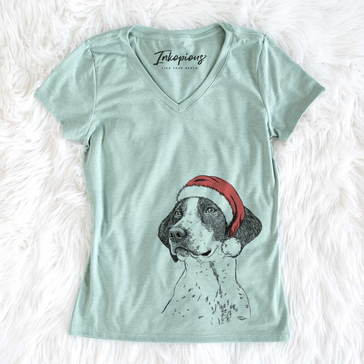 Santa Payton the Mixed Breed - Women&#39;s V-neck Shirt