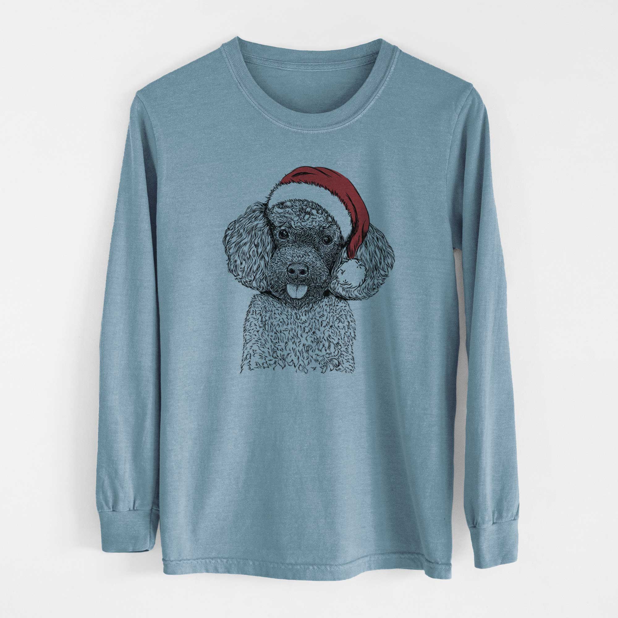 Santa George the Toy Poodle - Heavyweight 100% Cotton Long Sleeve